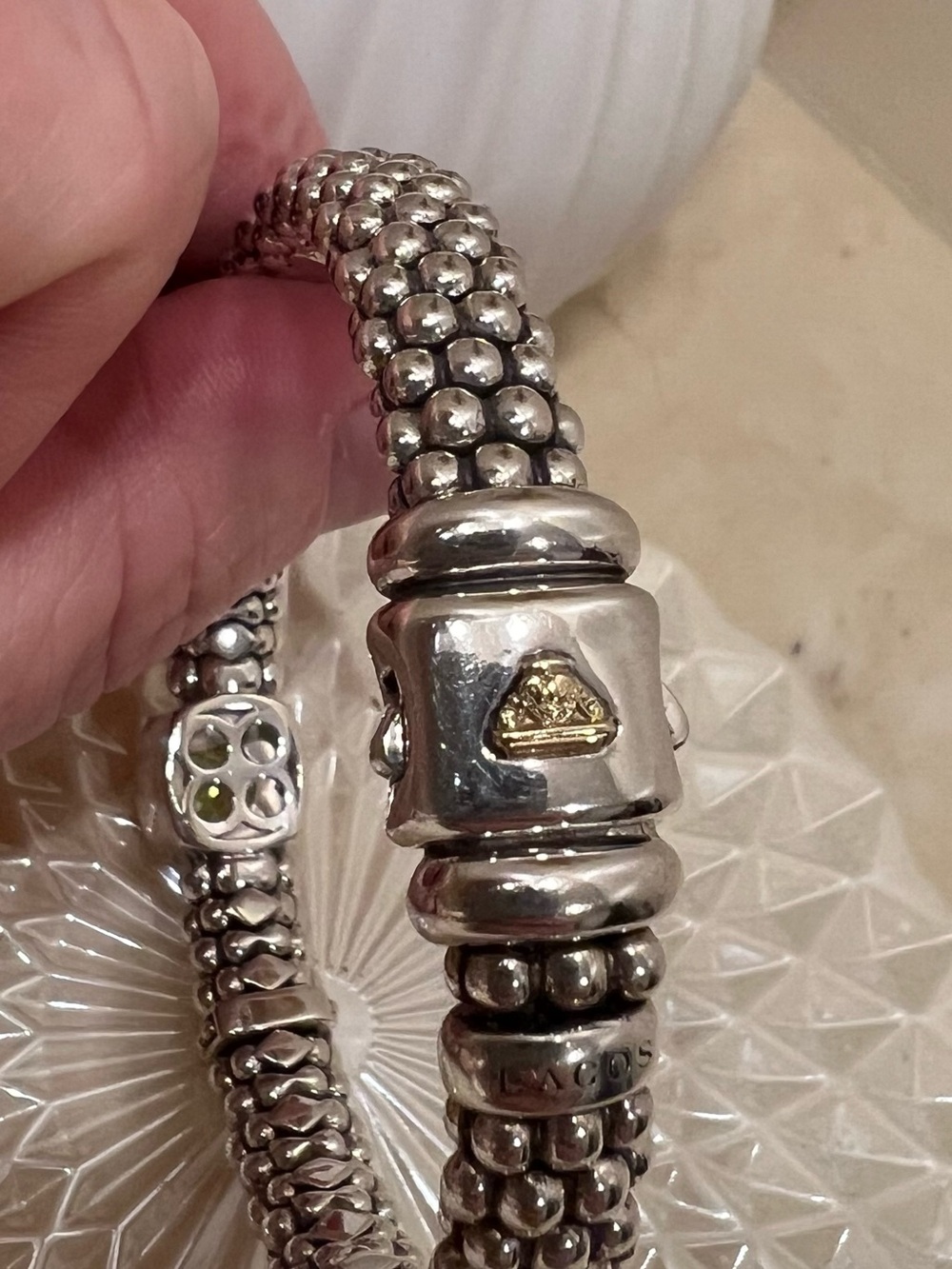 LAGOS 18K Yellow Gold & Sterling Silver Peridot Caviar Bracelet - Picture 8 of 16